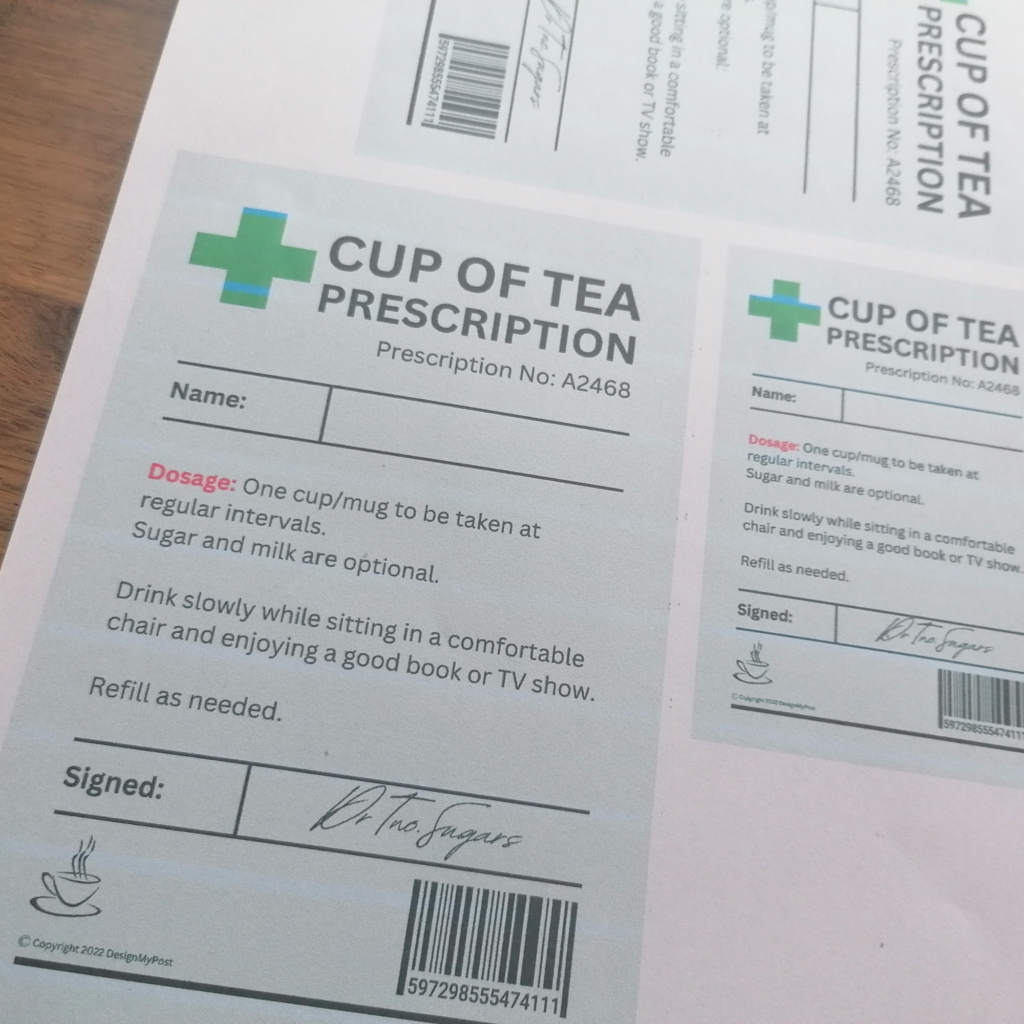 Tea Prescription Label