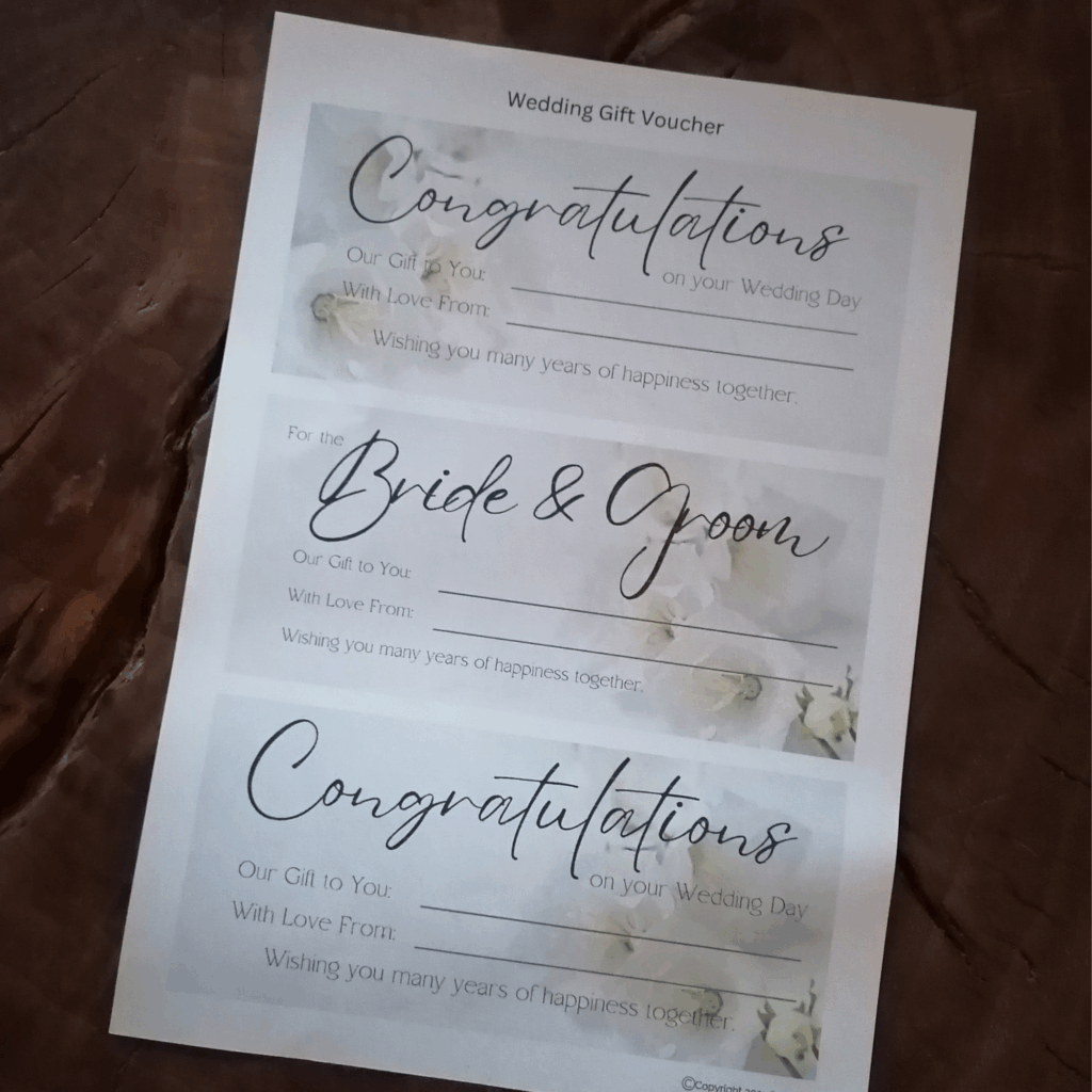 Wedding Gift voucher