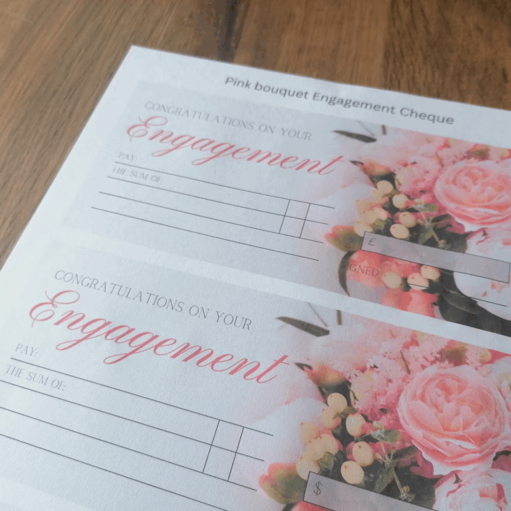 Engagement Gift Cheque