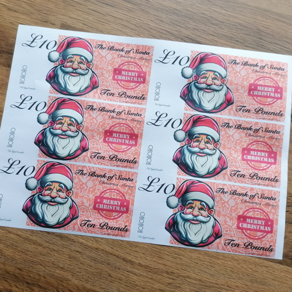 Printable Christmas Money - £10
