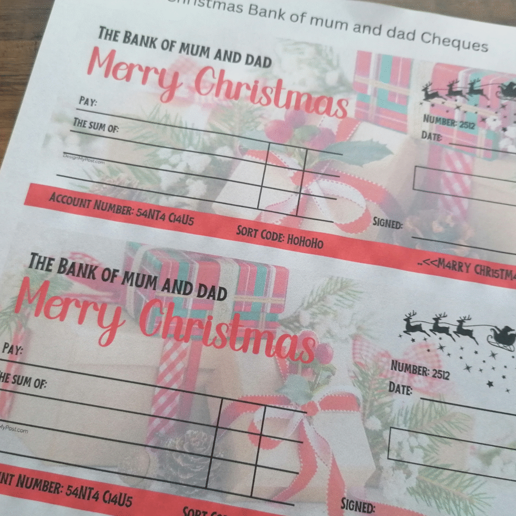 Christmas Gift Cheque