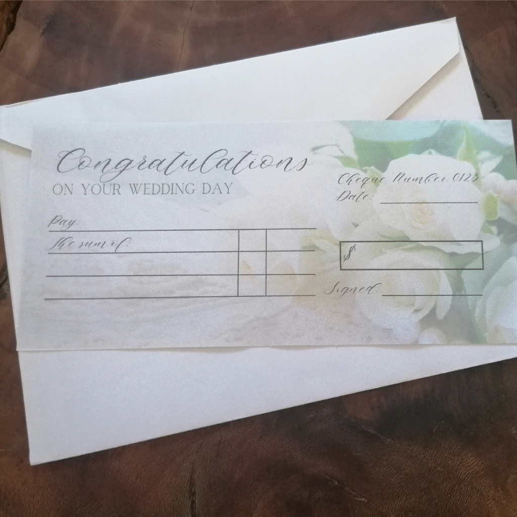 Wedding Gift Cheque
