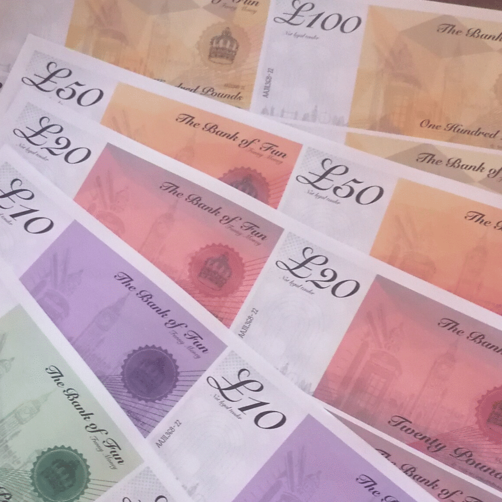 Printable pretend Fun Play money