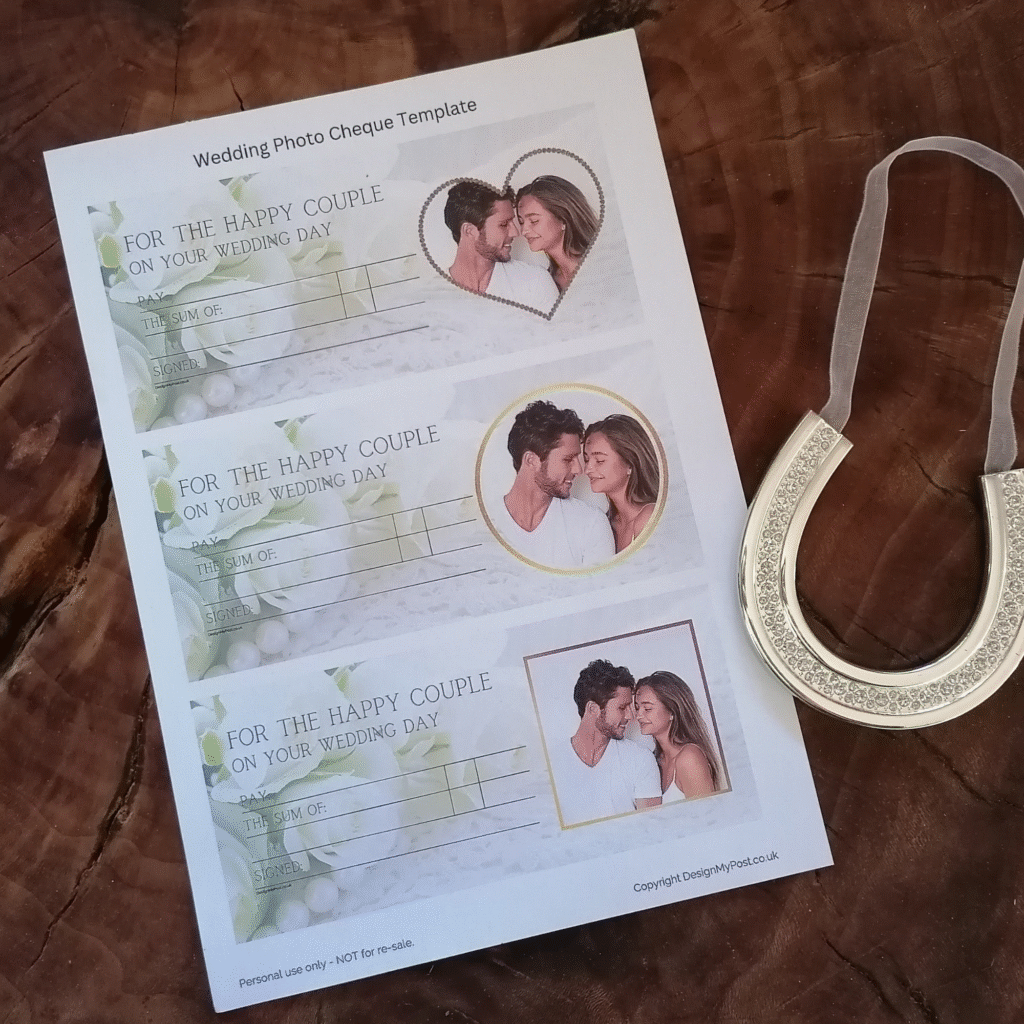 Wedding Cheque with Photo