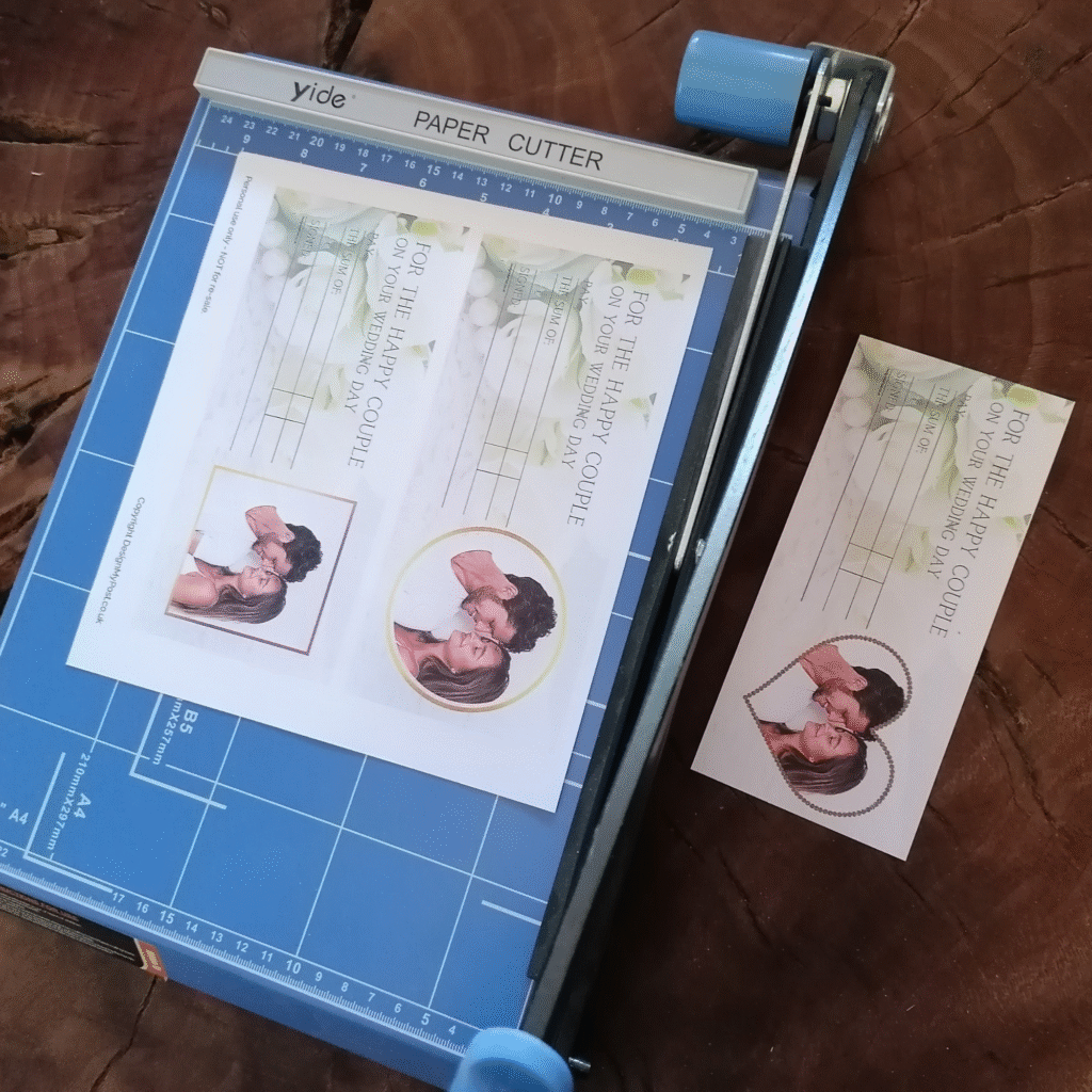 Personalised Wedding Cheque with Photo