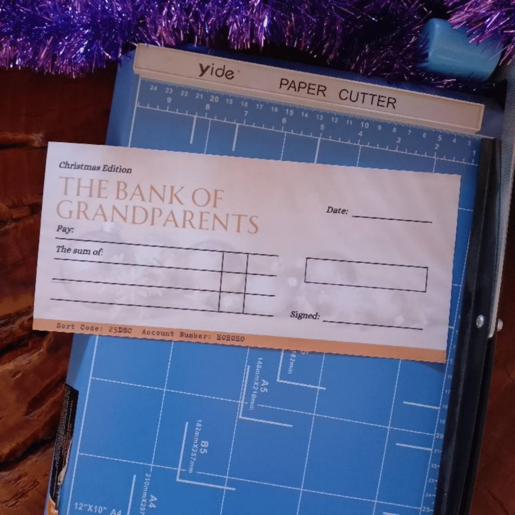 big Grandparents Christmas Cheque