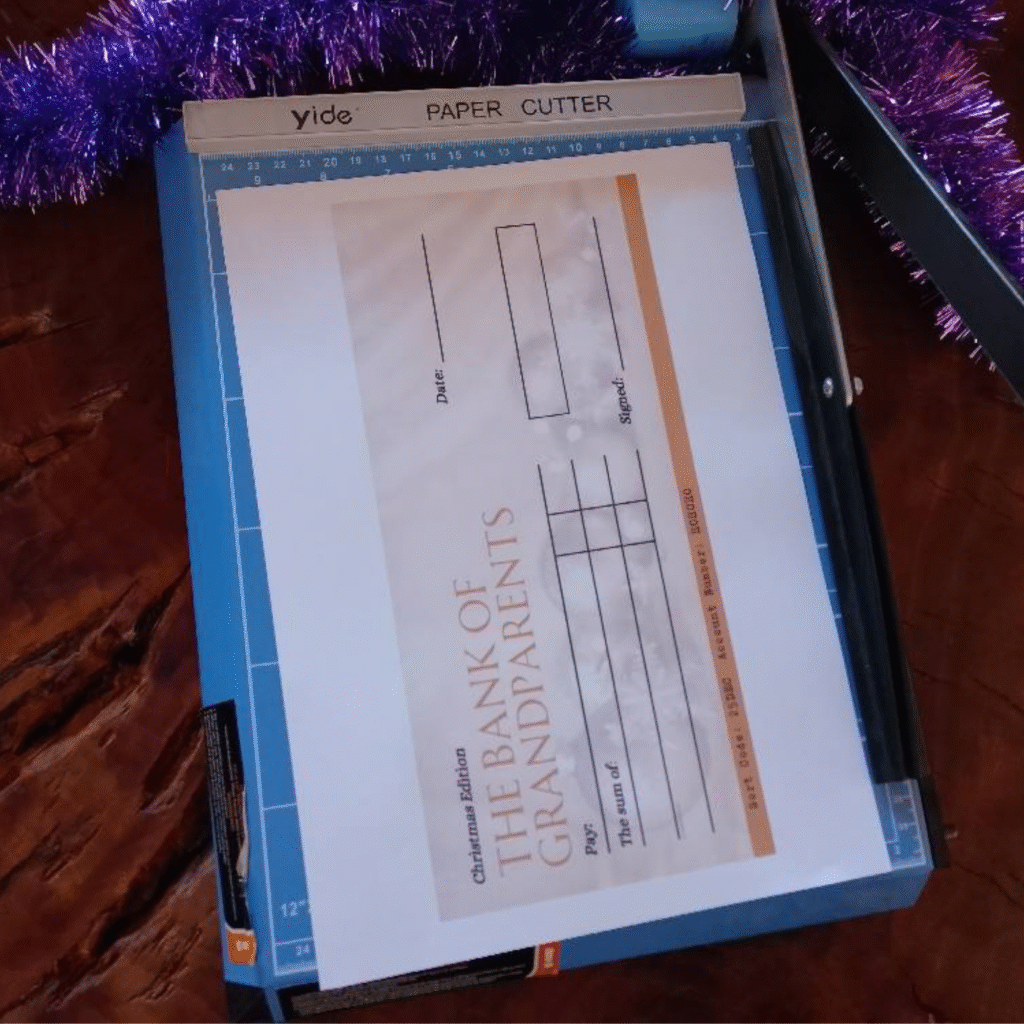 Large Grandparents Christmas Cheque