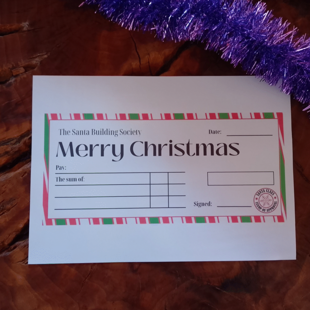 Christmas Blank Cheque