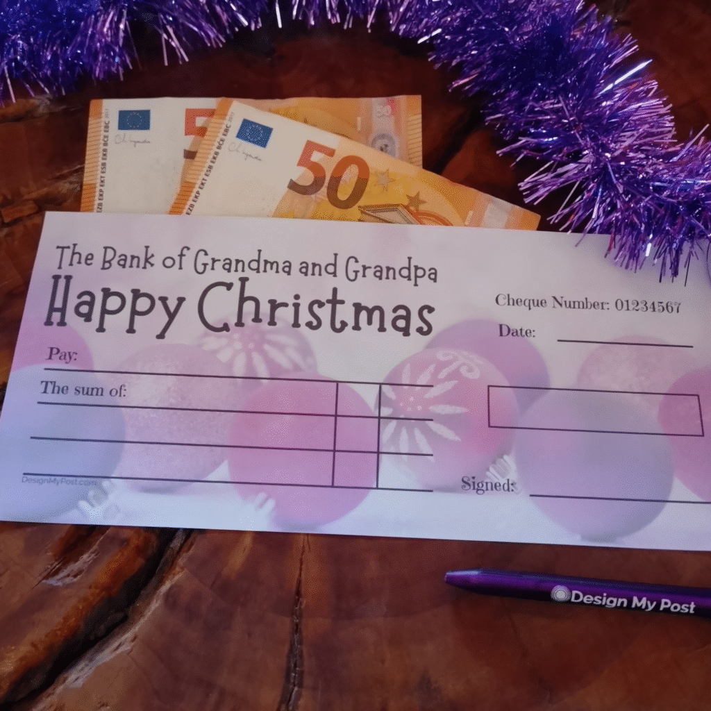 Large Grandparents Christmas Cheque