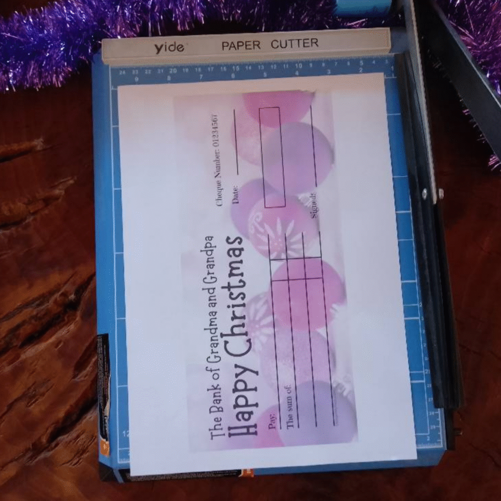 Grandparents Christmas Cheque