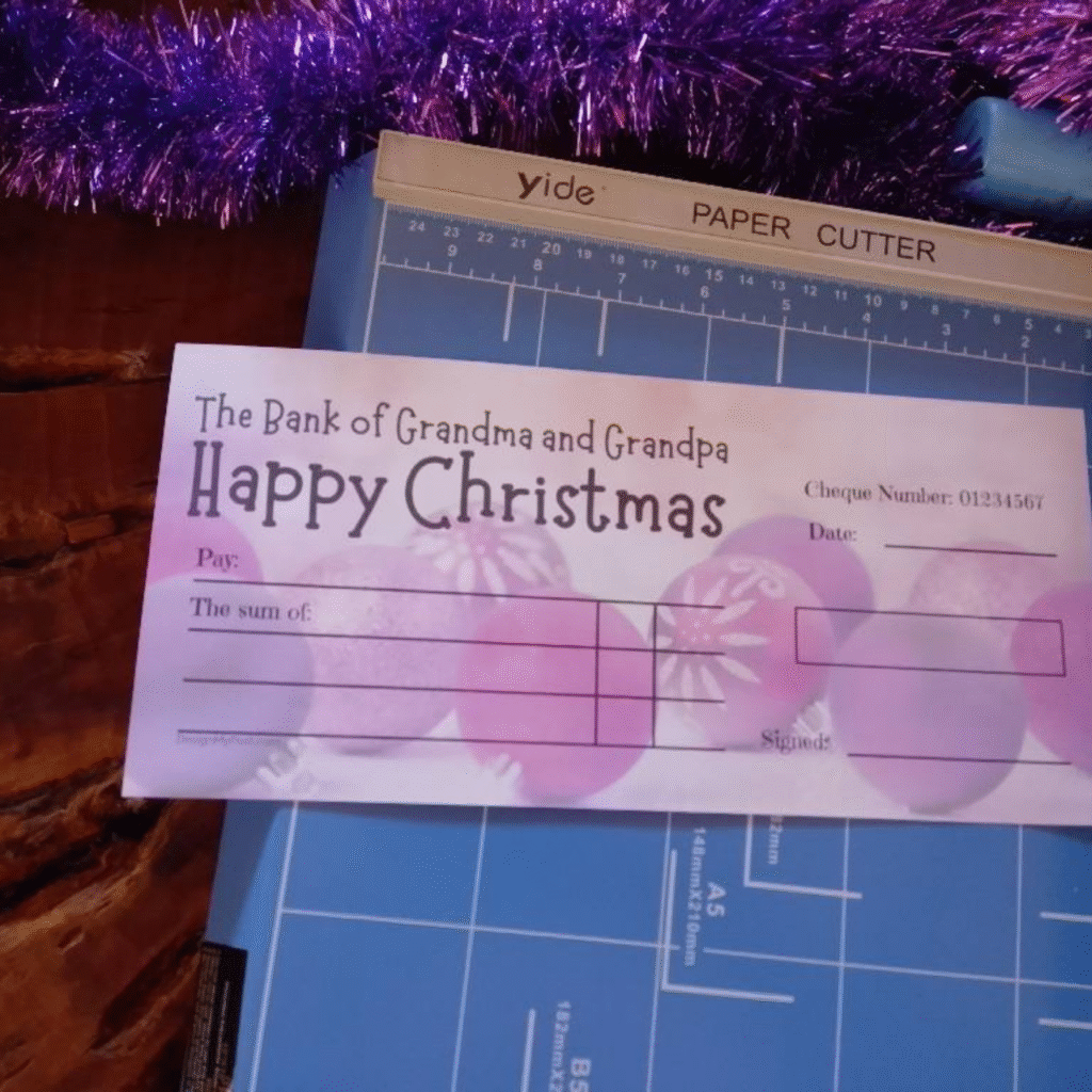 Grandparents Christmas Cheque