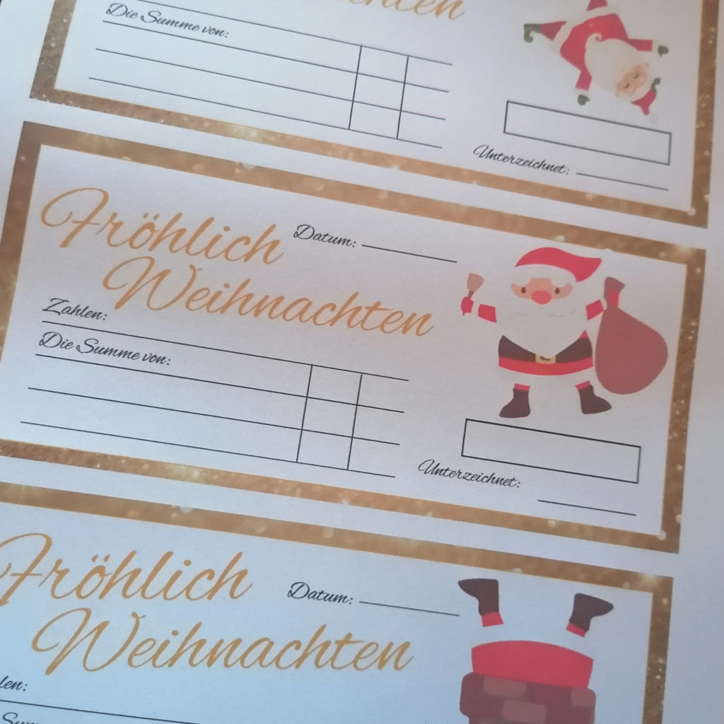 Christmas Cheque in German