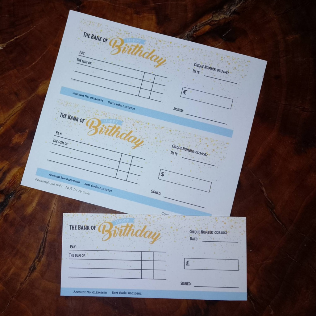 Birthday Cheque Template