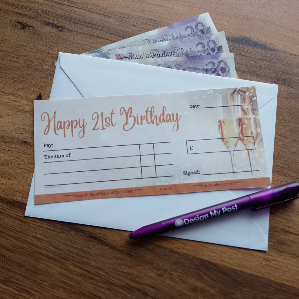 21st Birthday Cheque