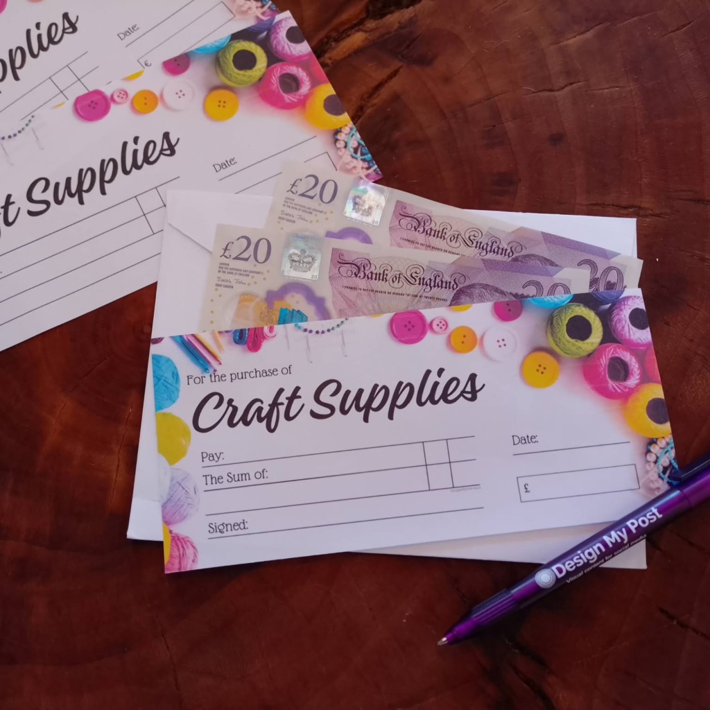 Craft lover gift cheque