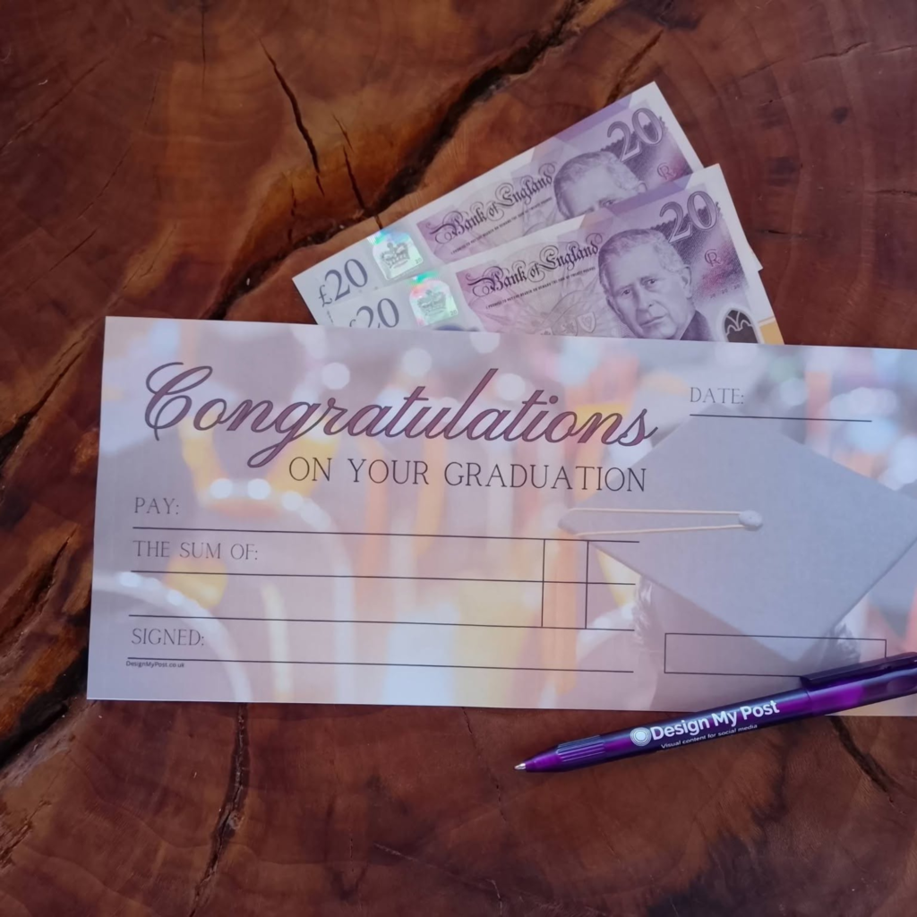 Graduation Cheque in pounds