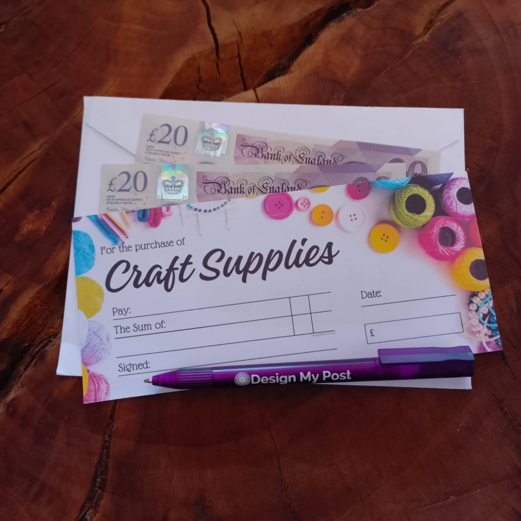 Craft Supplies Cheque
