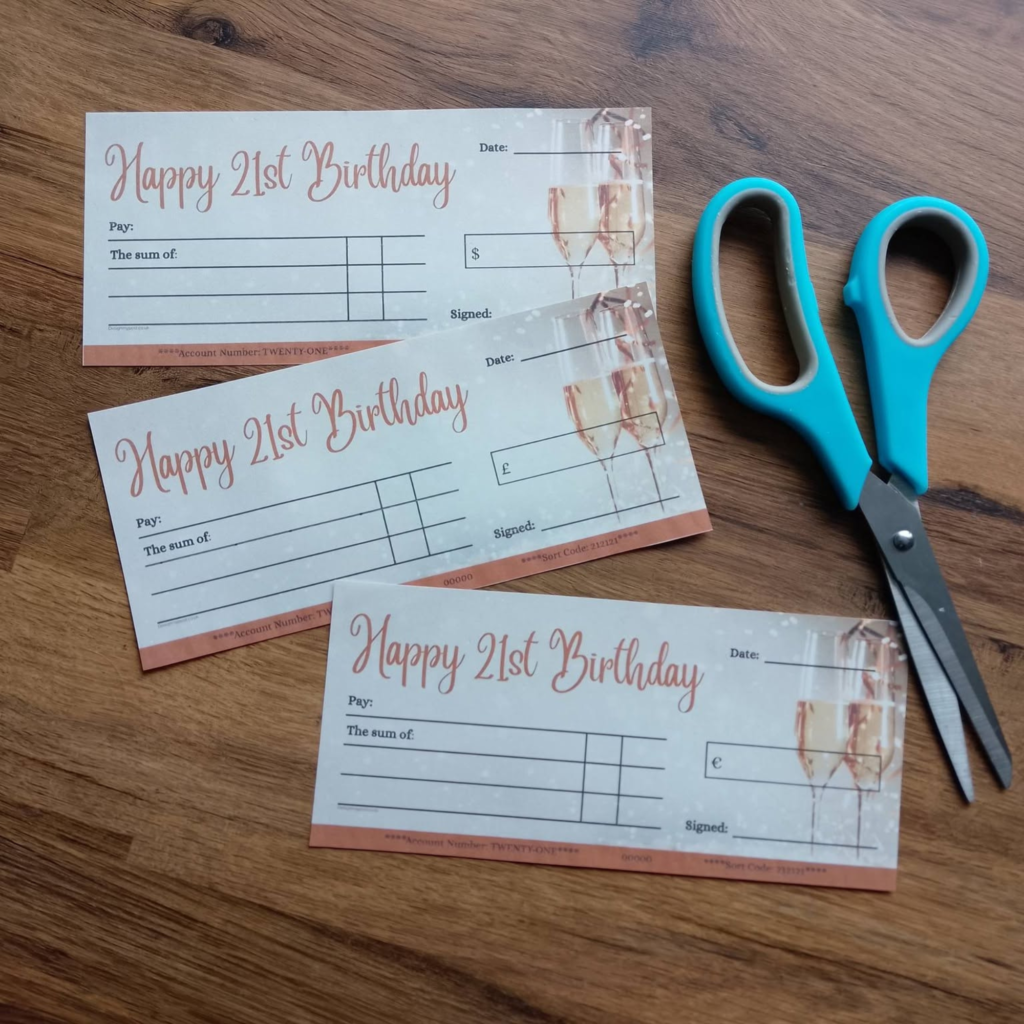 21st Birthday Cheque