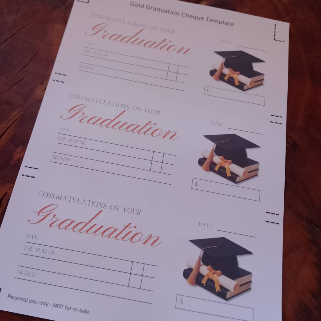 Printable Graduation Cheque