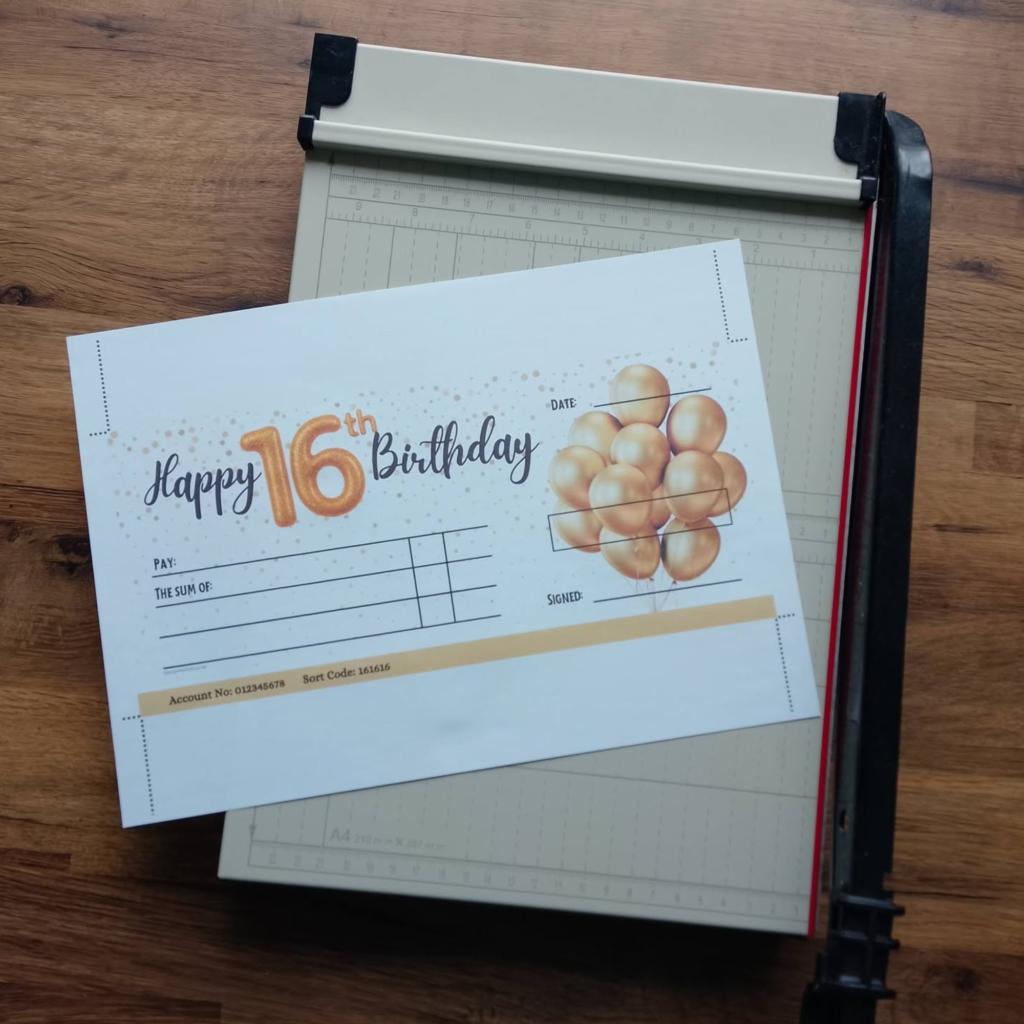 16th Birthday Cheque
