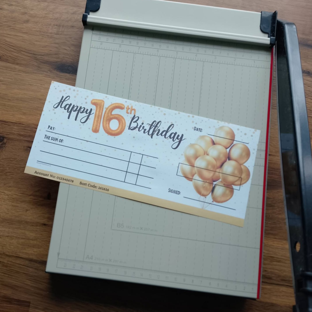 16th Birthday Cheque