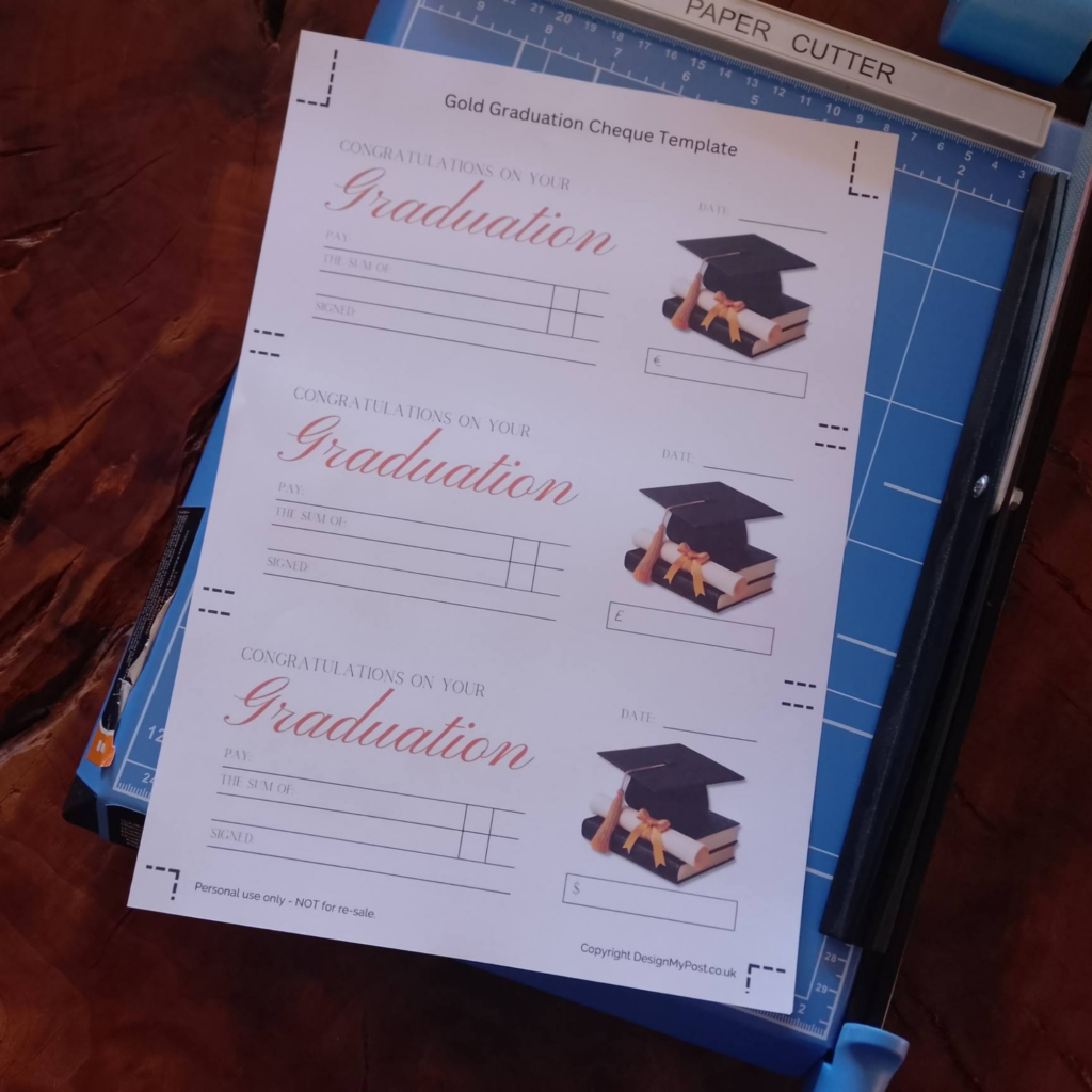 Personalised Graduation Cheque