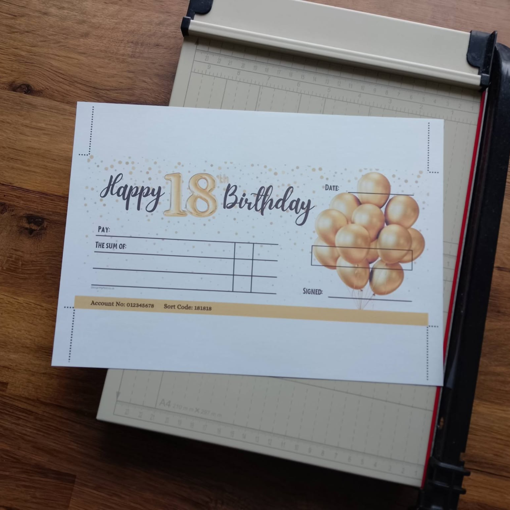 18th Birthday Cheque