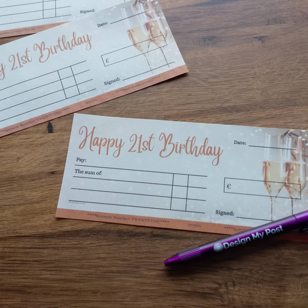 21st Birthday Cheque
