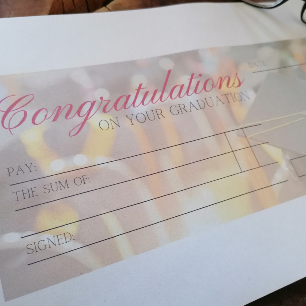Large Graduation Cheque