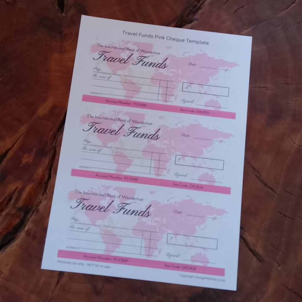 Travel Funds Cheque