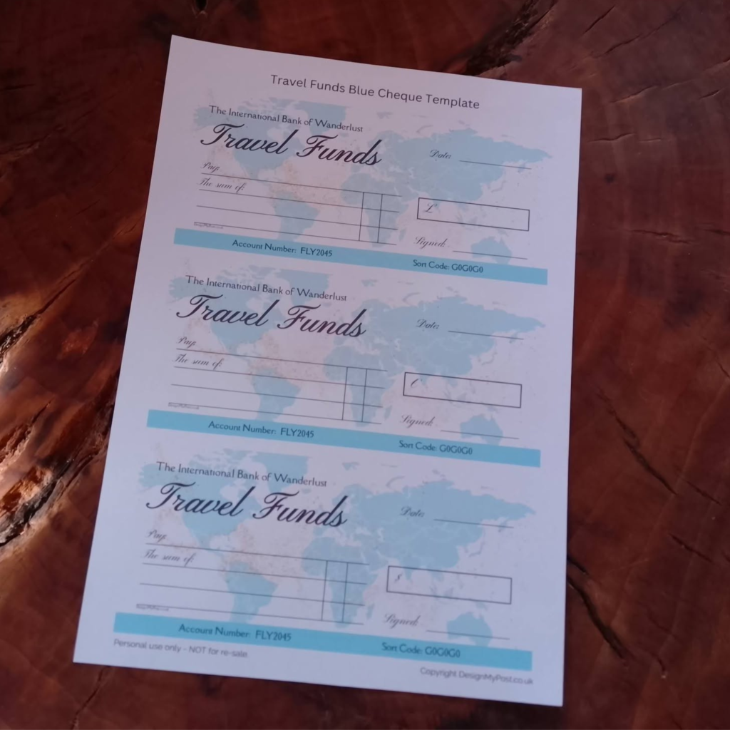 Travel Funds Cheque