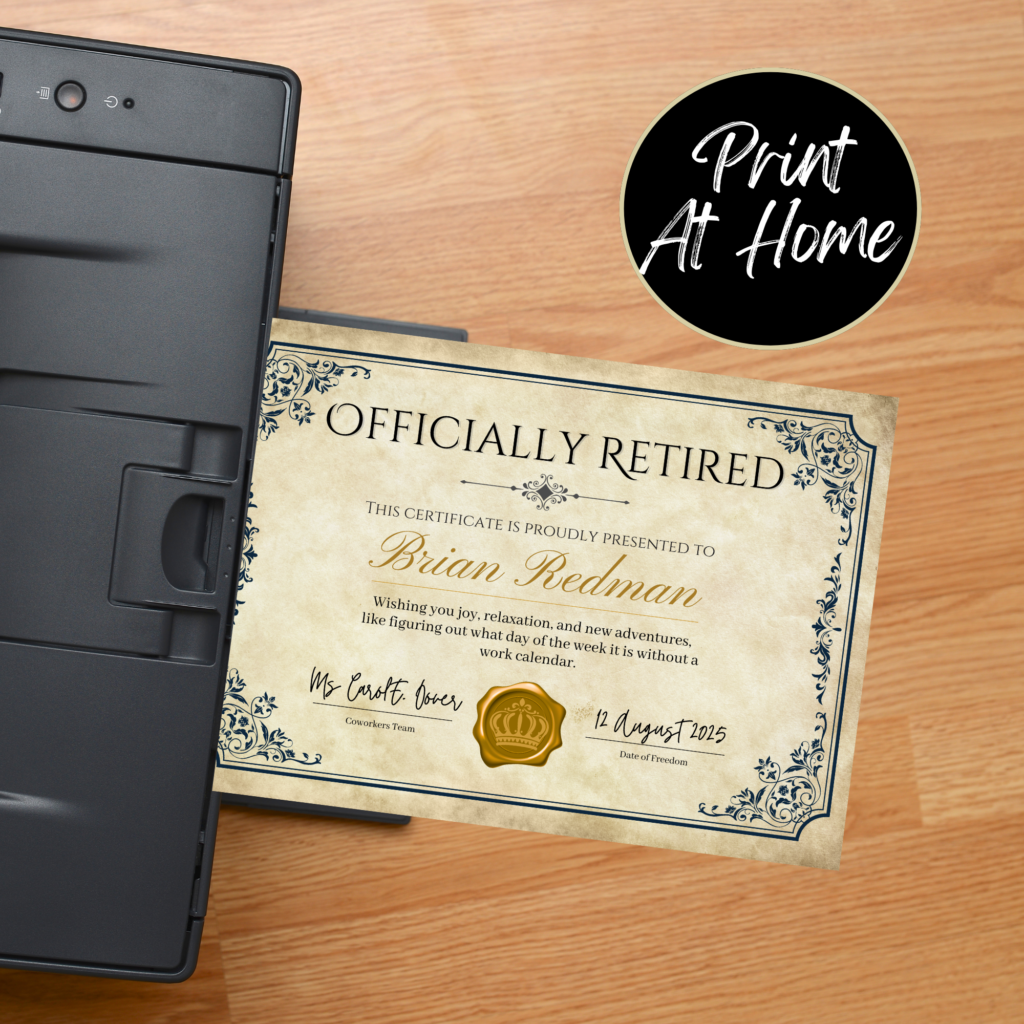 Retirement Certificate