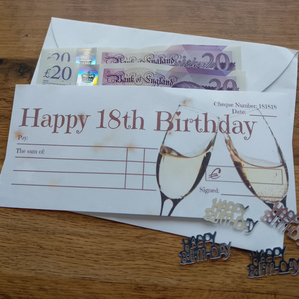 Unisex 18th Birthday Cheque