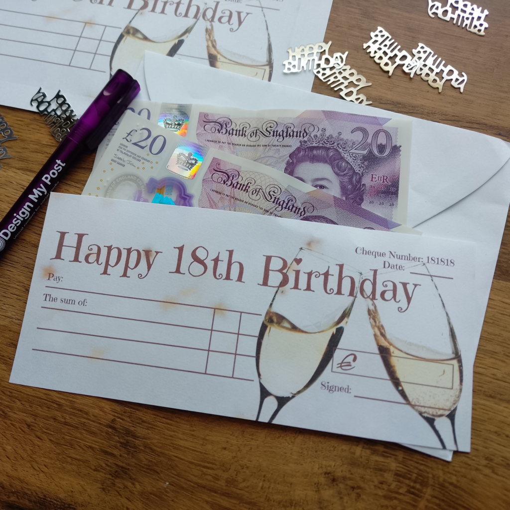 18th Birthday Cheque