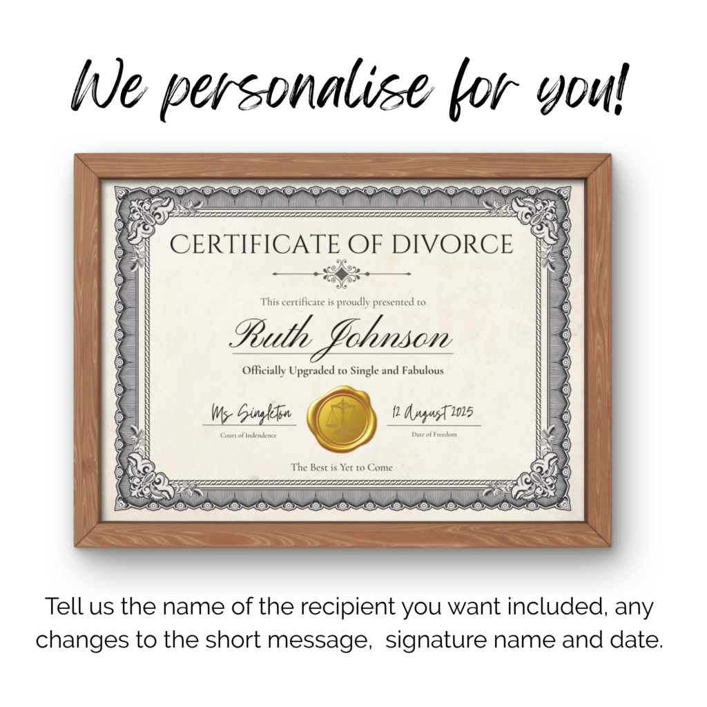 Personalised Divorce Certificate