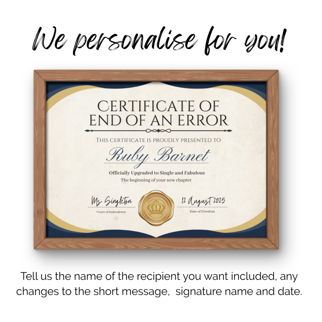 Personalised Divorce Certificate