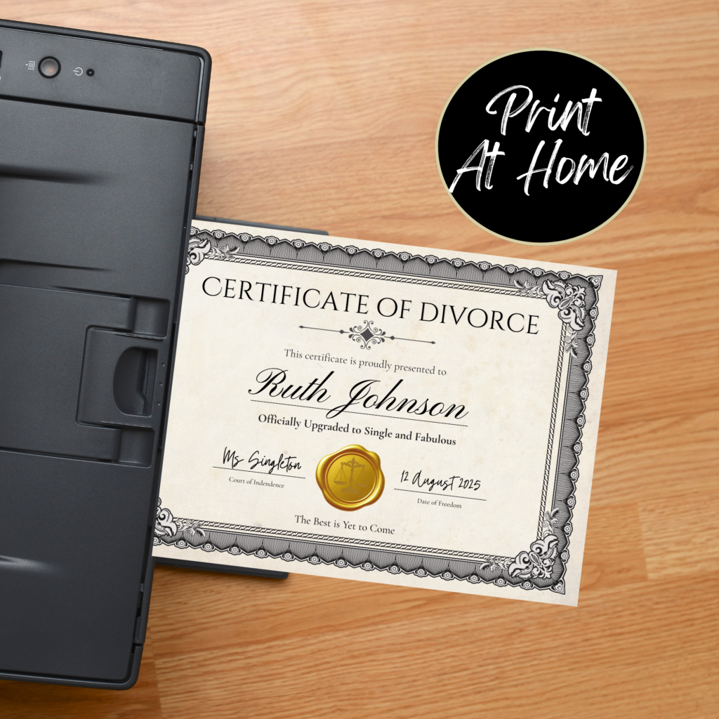 Printable Divorce Certificate