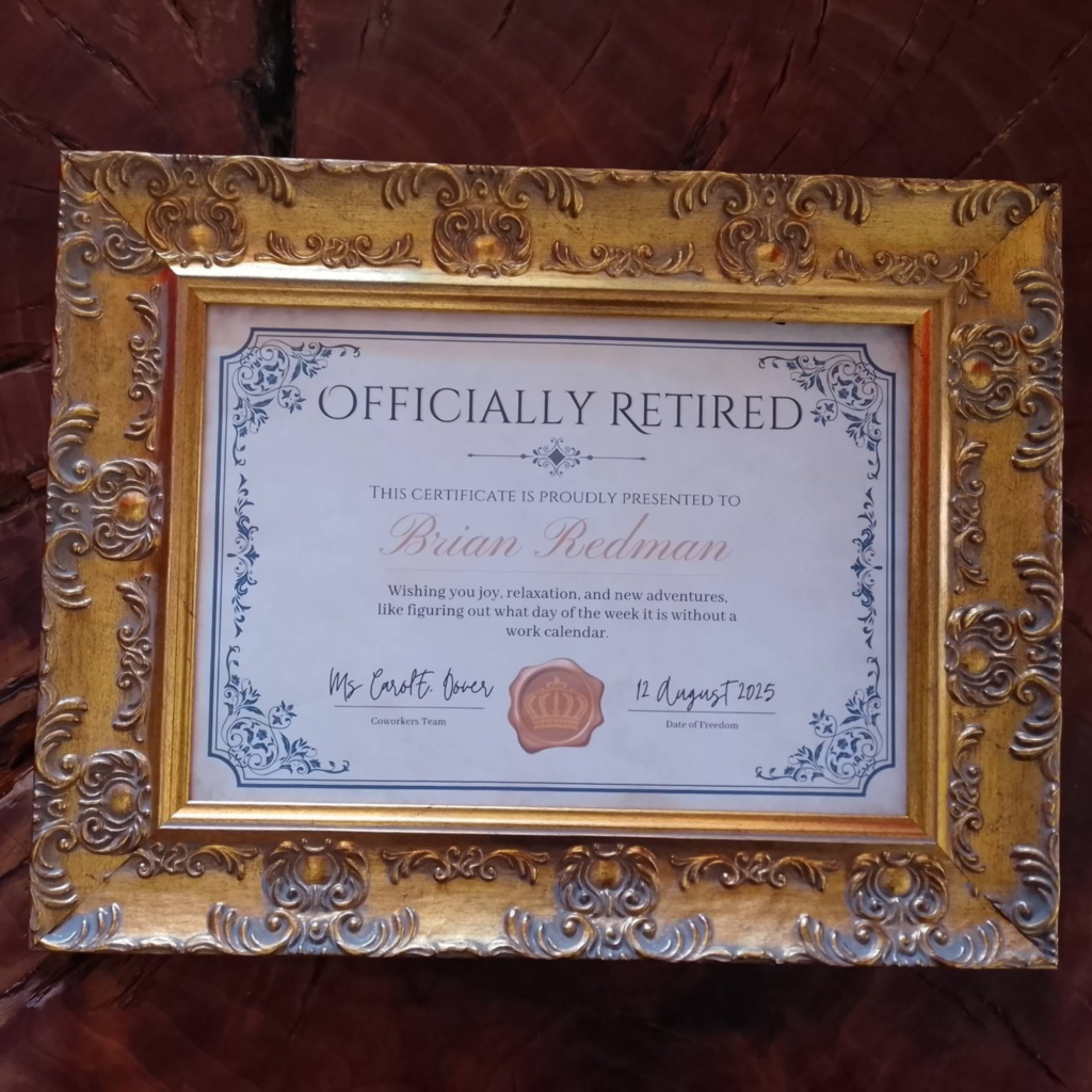 Printable Retirement Certificate