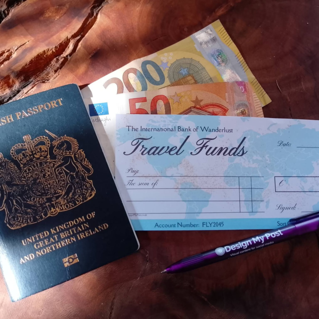 Travel Funds Cheque in euros