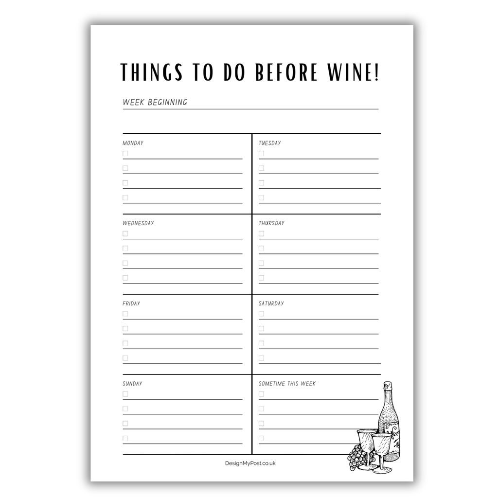Weekly undated planner