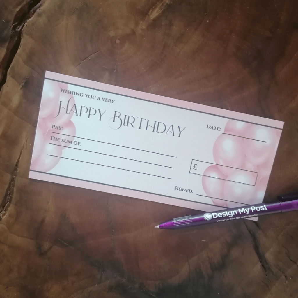 Birthday Money Gift Cheque