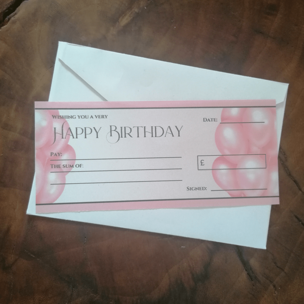 Birthday Money Gift Cheque
