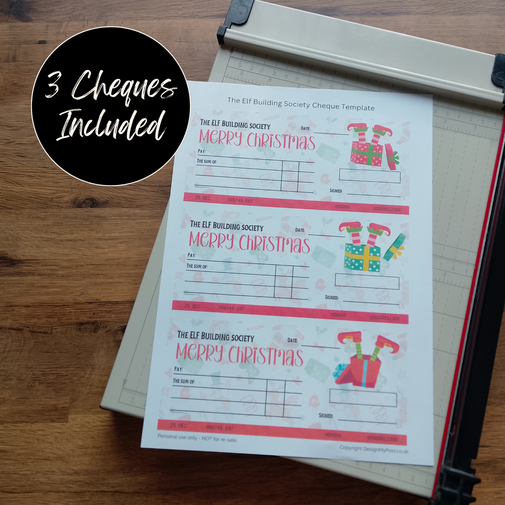 Christmas Cheques with elfves