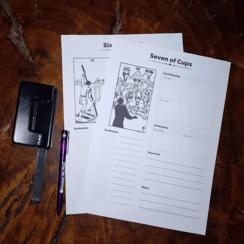 Printable Tarot meanings in black and white